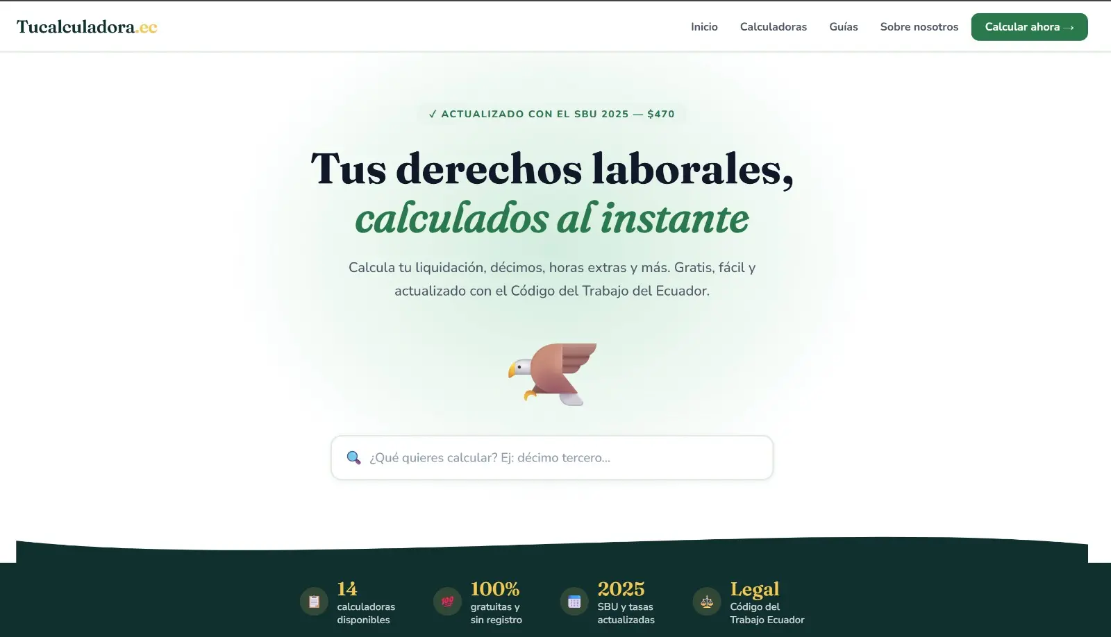 Proyecto tucalculadora.ec — Desarrollo web y automatización con IA en Ecuador